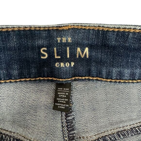 White House Black Market Denim Jeans Dark Wash Gold Cuff - Picture 4 of 10